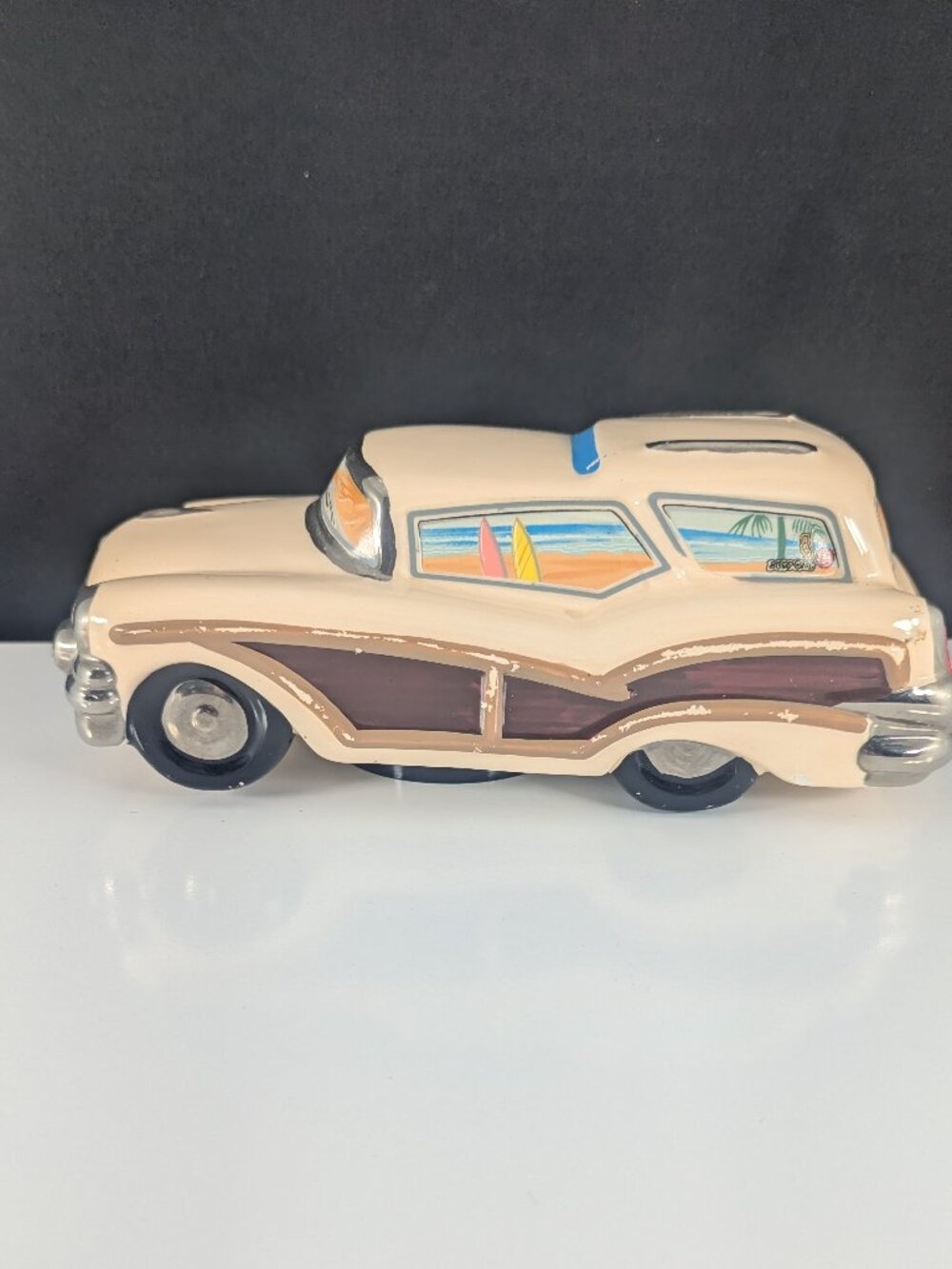 Vintage 1987 Ceramic Woody Station Wagon Agent Andy Standing Ovations